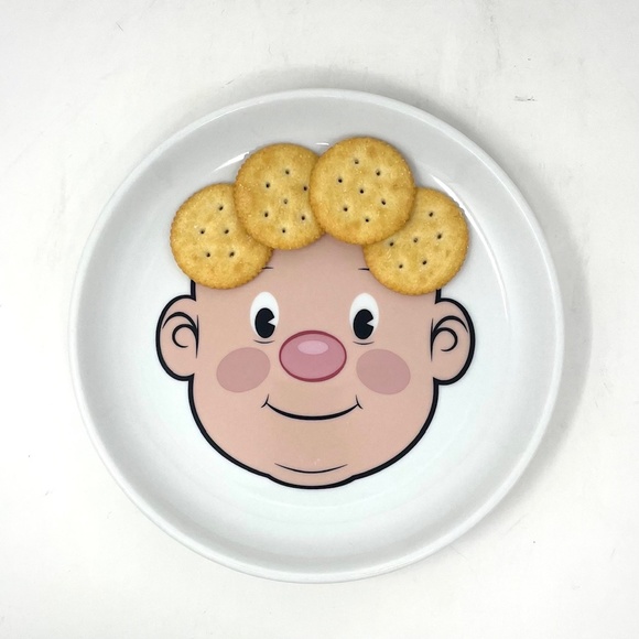 Retro Fred and Friends Food Face Plates Ceramic Super Fun and Kitschy! Set of 3. - Picture 3 of 6